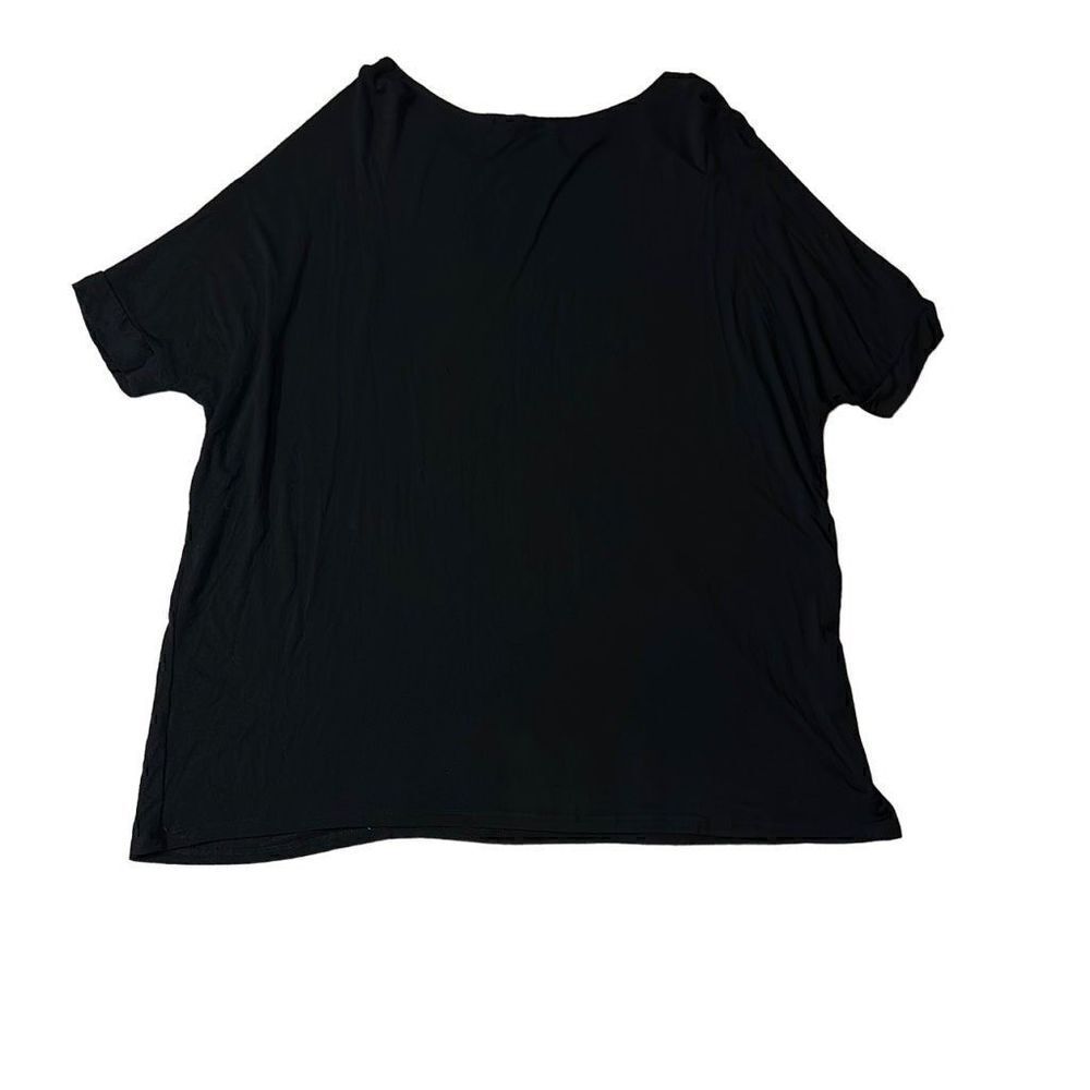 Active Collections Womens Black Round Neck Bamboo Short Sleeve Top Shirt Medium